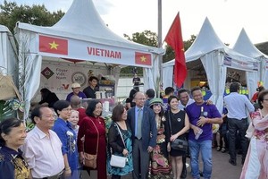 越南驻法国大使丁全胜和各位代表出席活动。（图片来源：越通社）