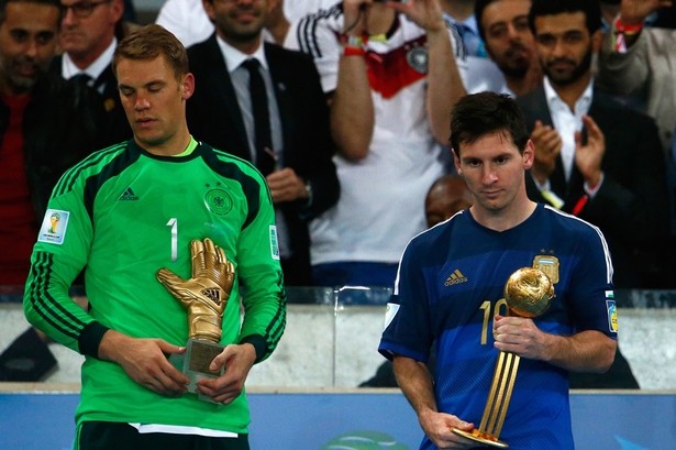 梅西获得2014年巴西世界杯金球奖。