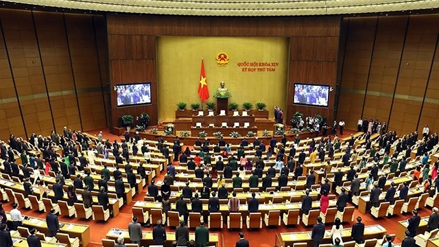 越南第十四届国会第八次会议开幕式场景。（维 灵摄）