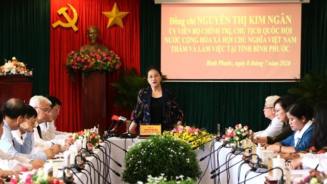 国会主席阮氏金银在会上发表讲话。