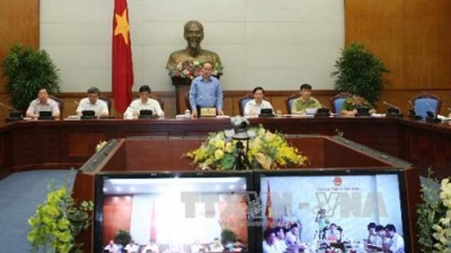 阮善仁副总理在网络视频会议上发表讲话。 (Photo: 图片来源：越通社)