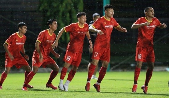 越南U23队进行训练。（图片来源：越通社）