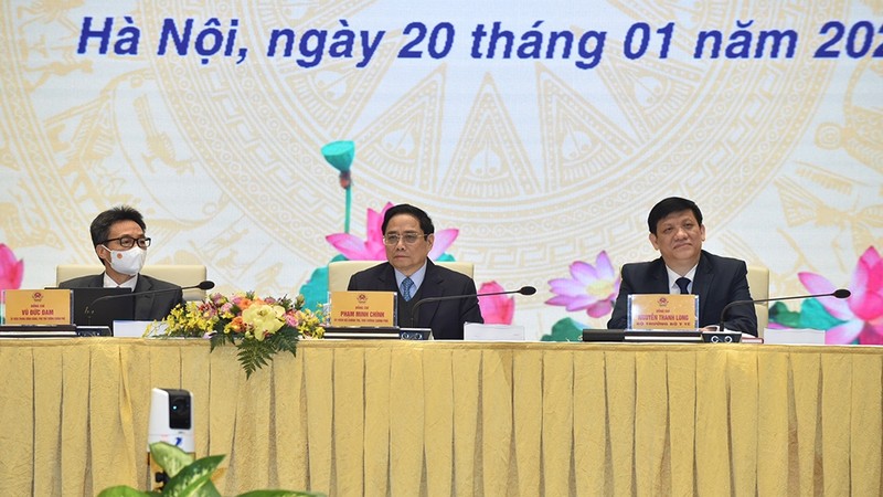 越南政府总理范明正出席2022年卫生工作部署会议。（陈海 摄）